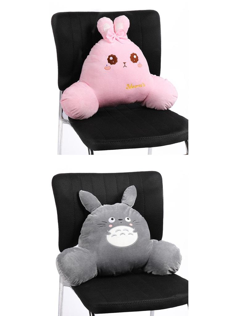 Cute Cartoon Car Headrest and Lumbar Support Pillow Set
