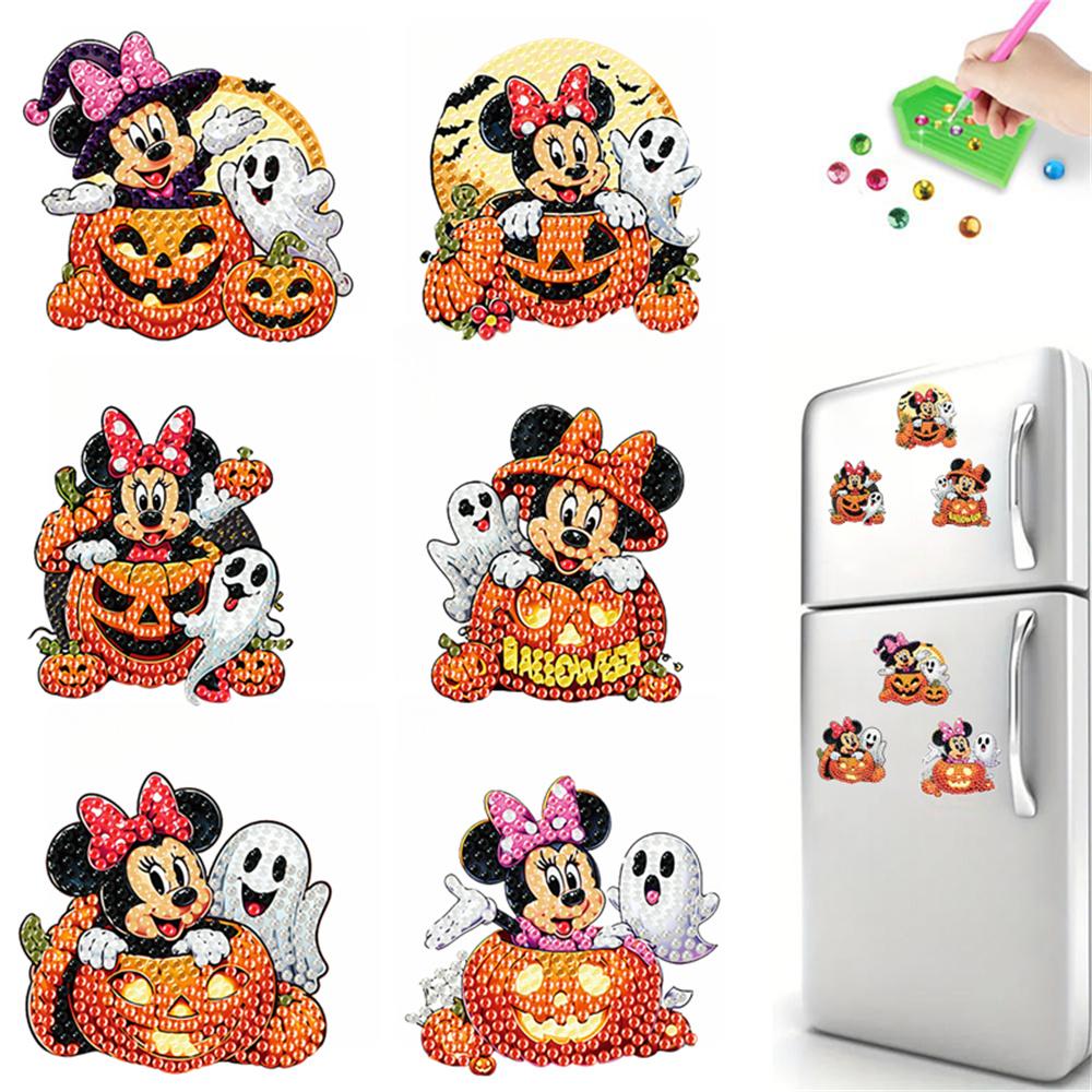 6pcs/Set Scary Pumpkin Series Diamond Painting Magnets for Refrigerator Diamond Art Fridge Magnets for Adults Diamond Art Refrigerator Magnets Kits