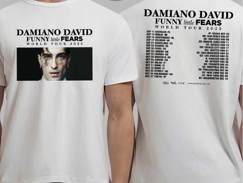 Damiano David Funny Little Fears World Tour 2026 T-Shirt XXXL