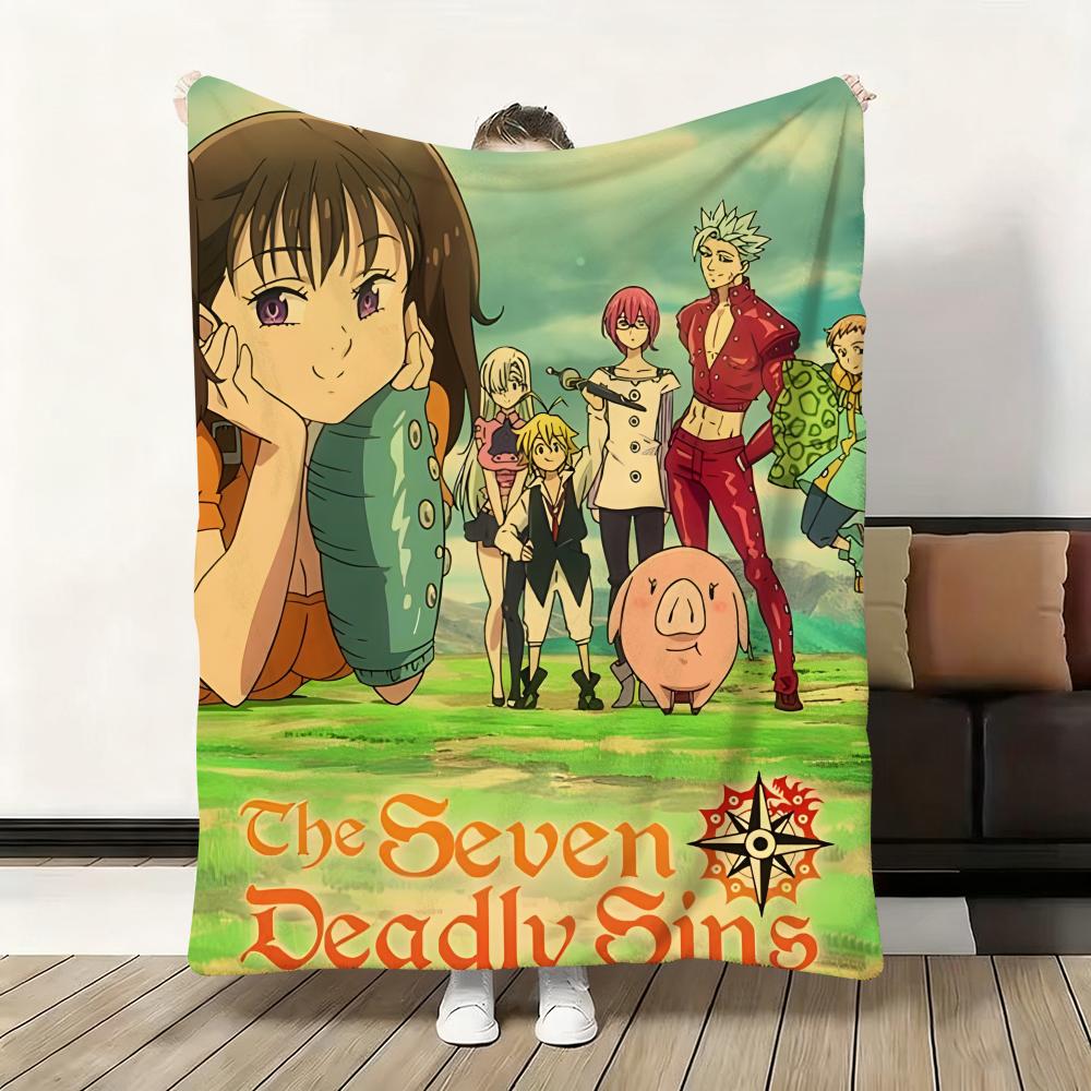 Anime S-Seven Deadly Sins Throw Flannel Fluffy Soft Blanket Warm Skin-Friendly Throw For Sofa Bed Office Nap Winter