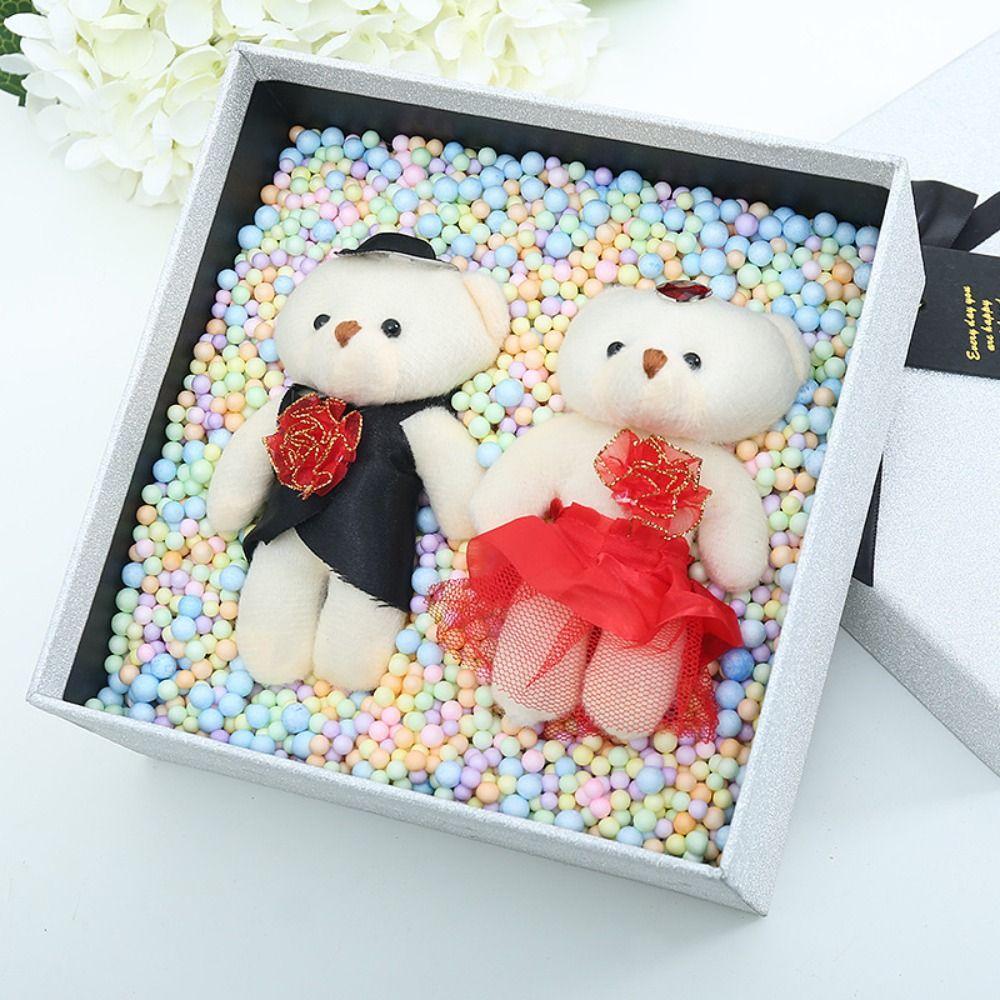 12pcs/bag Plush Doll Mini Bear Flower Bouquet Plush Animal Cartoon Bouquet Doll  Kids/Children Toys