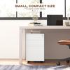 3-Drawer Vertical Filing Cabinet with Pencil Tray, Lock and 5 Wheels, Steel Mobile File Cabinet, for A4, Legal and Letter Size, Pre-Assembled Body