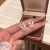 Korean Shiny Zircon Rabbit Heart Ear Studs: Cute, Sweet, Exquisite Earrings - Light Luxury & Versatile Accessories for Women