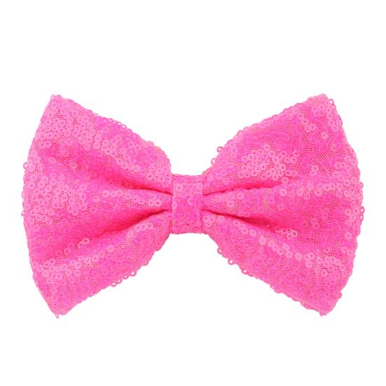 Hairpin Safety Rounded Corner Clip with Burr-Free Metal Spring Bow Shape Shiny Sequin Decoration Hairpin Children Sparkling Hair Accessory