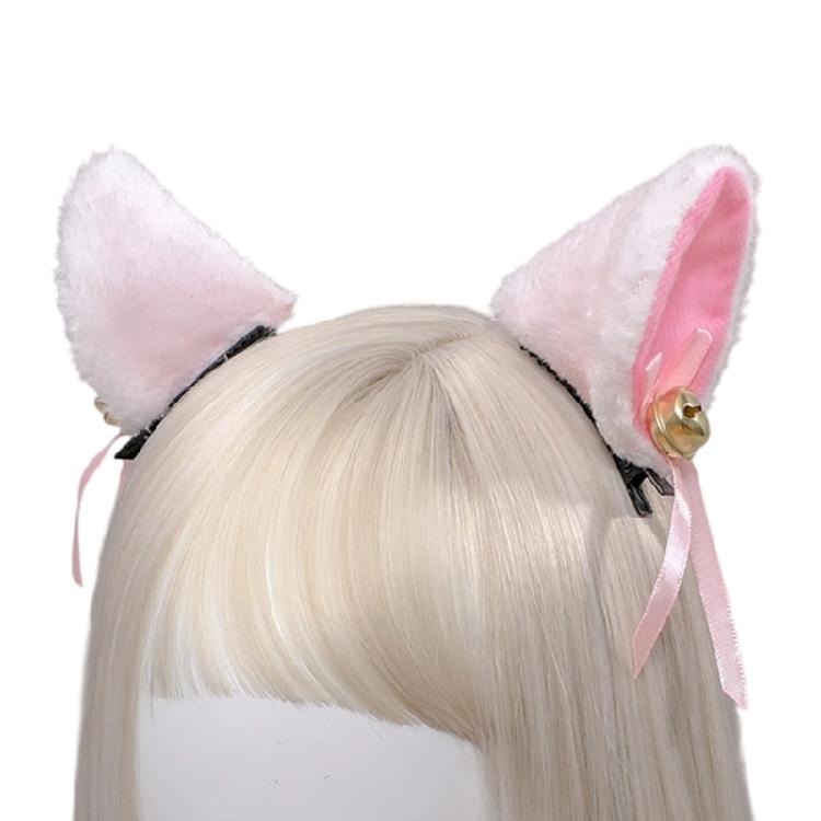 

Реалистичная заколка для волос в виде кошачьих ушек, пушистая заколка для косплея и праздничных торжеств, для музыкальных фестивалей, реквизит для фотографий белый