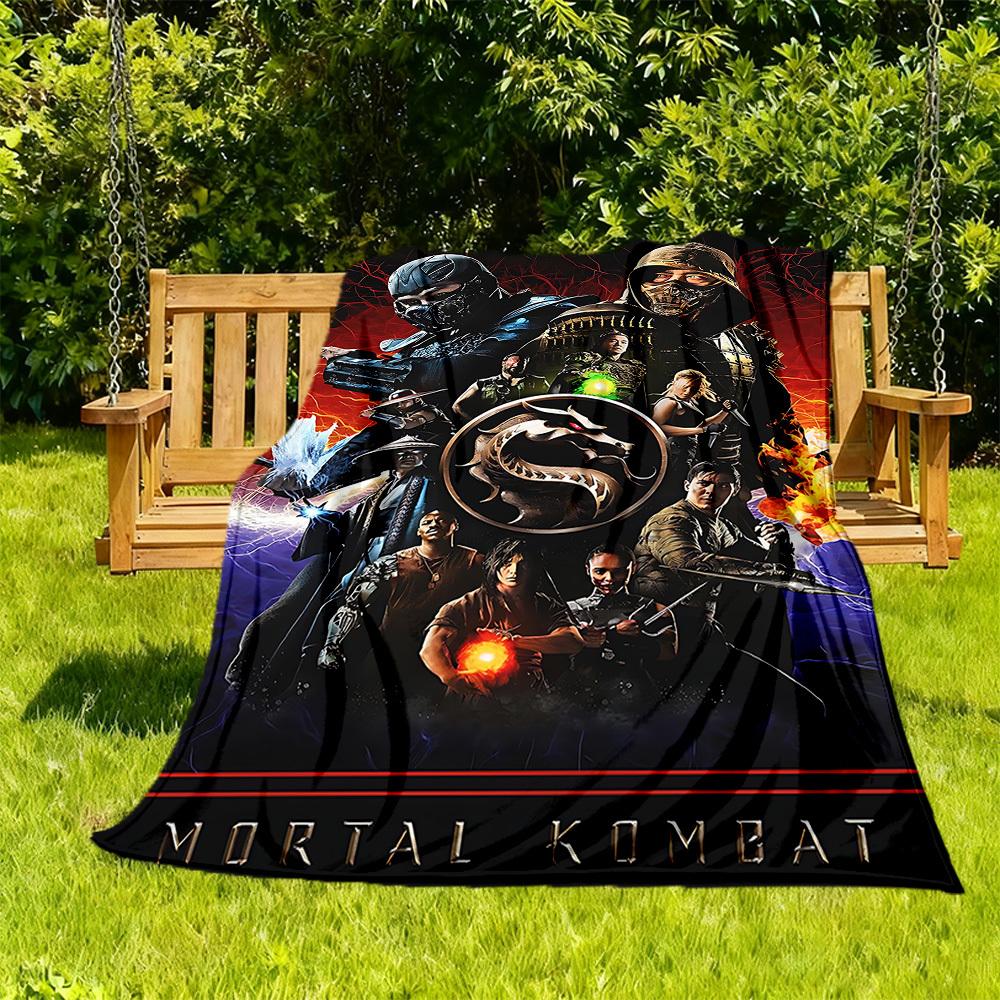 1PC Manta de Exterior Mortal Kombat Ligera de Franela, Suave y Cálida, Para Todas las Estaciones, Exterior, Camping, Sala de Estar, Oficina, L1106022