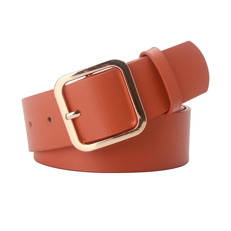Korean Style Versatile Women's Fashion Belt with Square Buckle for Dresses and Coats