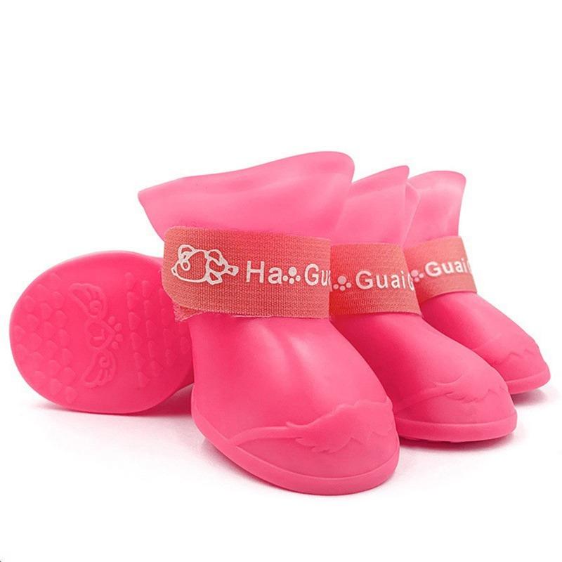 Pet Rain Boots, Waterproof and Anti-slip, Dog Shoes with Soft Soles, Easy To Remove, Puppy Foot Covers, Teddy Walking Shoes, Silicone Cat Shoes