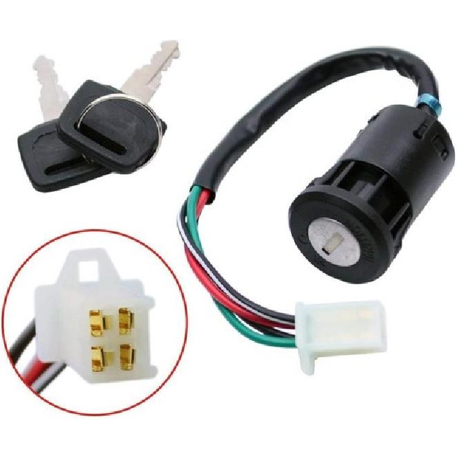 4 Pin Ignition Key Switch Set for 50cc 70cc 90cc 110cc 125cc 150cc 250cc ATV