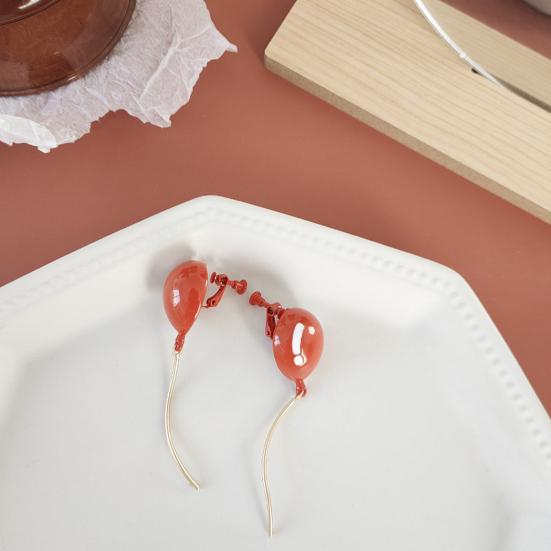 Women Earrings Balloon Shape Tassel Cute Painted Geometric Dangle Earrings for Daily Wear