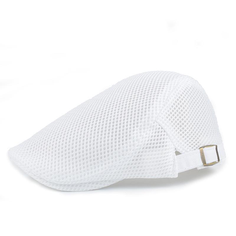 Unisex Adjustable Mesh Beret - Breathable Spring/Summer Flat Cap Adjustable (56-60cm) белый