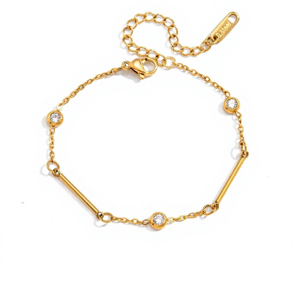 Stainless Steel 18K Gold Plated Multilayer Charm Bracelet Colorful CZ Beaded Stackable Bracelet Set for Women Fashion Jewelry