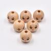20Pcs/set Wooden Doll Head Beads for DIY Jewelry Making and Crafts Cute Smiling Face Loose Beads Wood Round Spacers