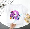 K Pop Demon Huntersd Children's Short-Sleeved Girls' Casual Shirt - Summer Pure Polyester T-Shirt with Letter A-Z Cartoon Print