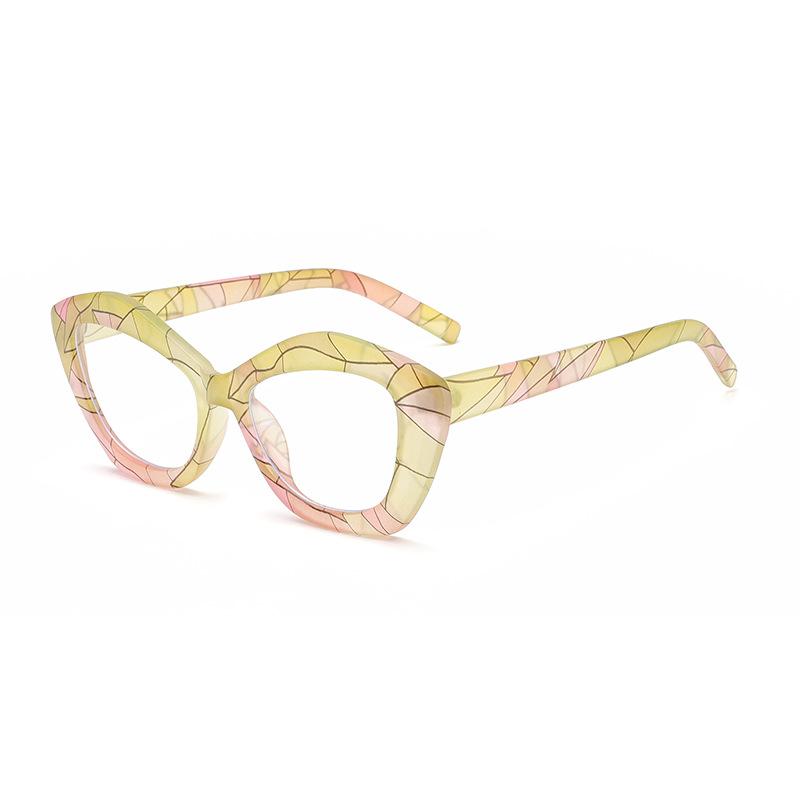 New Irregular Marble Women s Personality Fashion Plain Glasses Frame