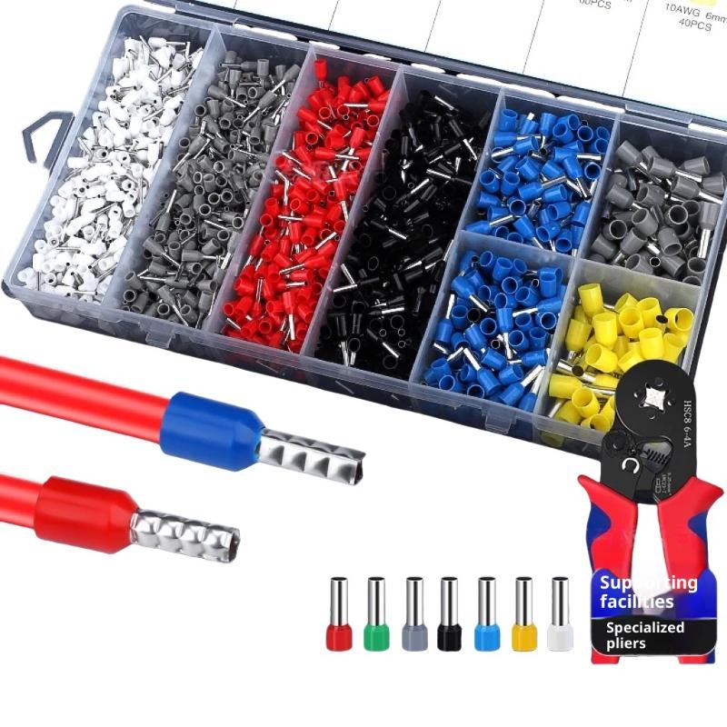 450/700/1250 Stück Isolierte Aderendhülse Elektrischer Crimpzange Rohrklemmenblock Verbinder Drahtklemmen-Set
