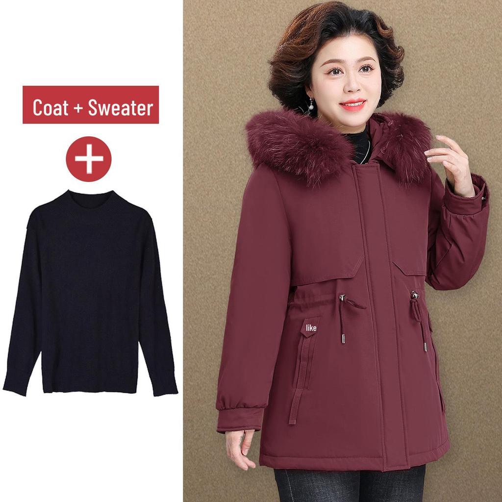 Winter Slimming Parka - Mid-Length Down Jacket for Middle-Aged & Elderly Women (2025 Style)