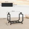 Indoor firewood rack 53 x 33 x 43 cm firewood rack with carrying bag metal black