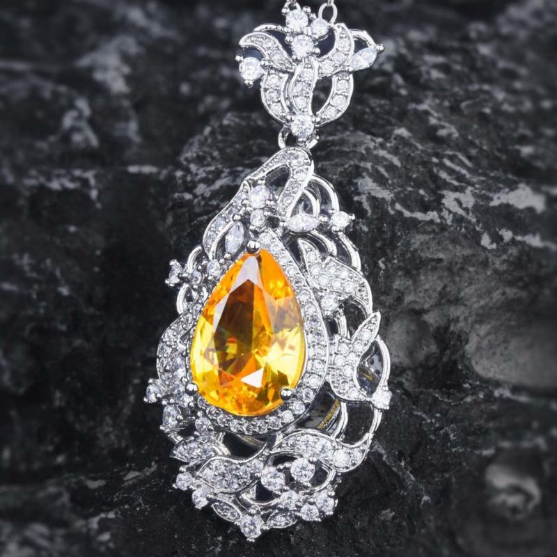 BELLA BOX Gorgeous Drill Morgan Stone Lace Cherry Blossom Pink Oval Jewelry Necklace Suitable For Women's Wedding Banquet High-end Jewelry