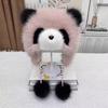 Parent-child Autumn and Winter Cute Plush Panda Hat Thick Warm Large Head Circumference Imitation Fox Fur Pullover Hat Earmuffs Hat