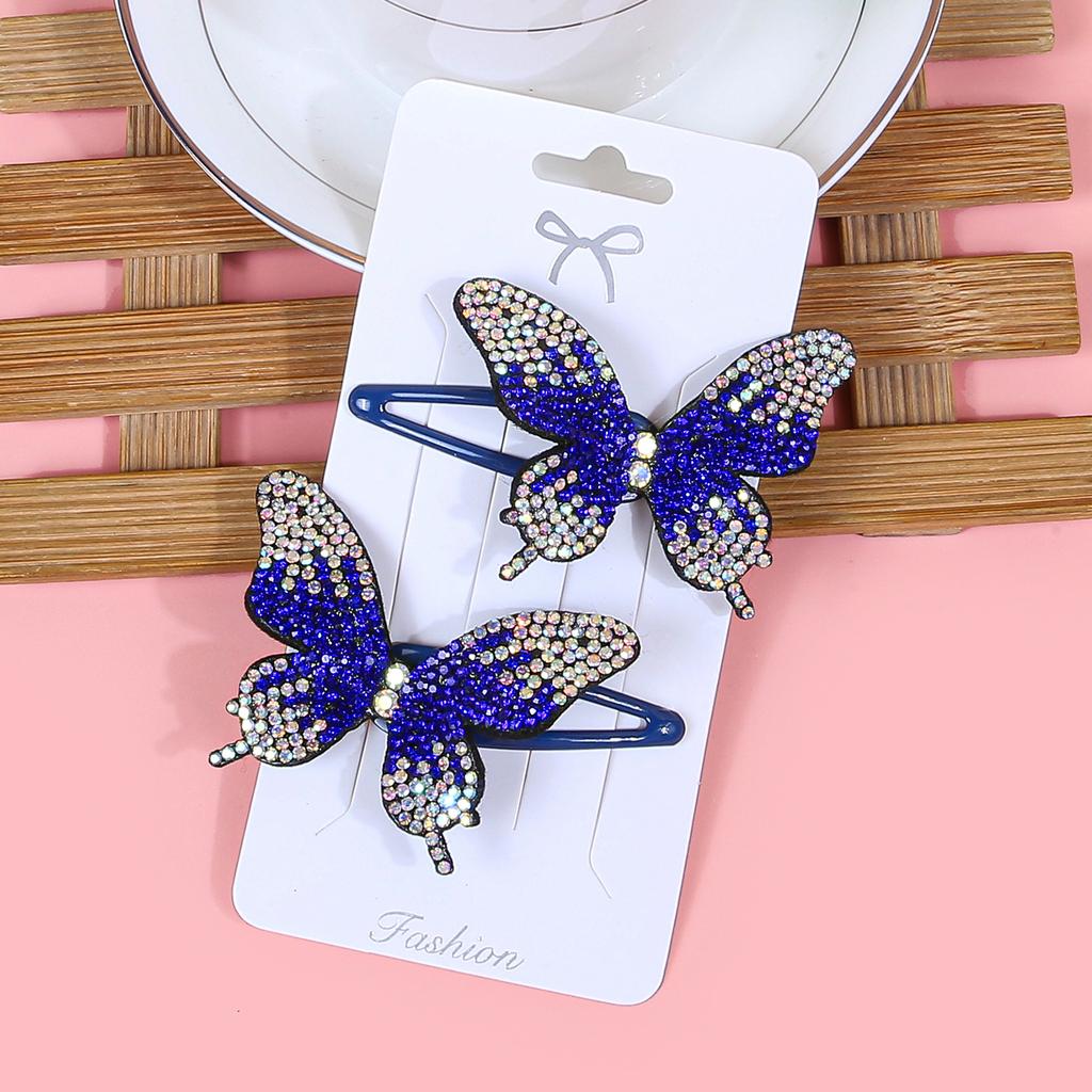 2pcs/set New Cute Princess Butterfly Hair Clips Girls Hairpins Crystal Butterfly Hair Clips Children Kids Hair Accessories