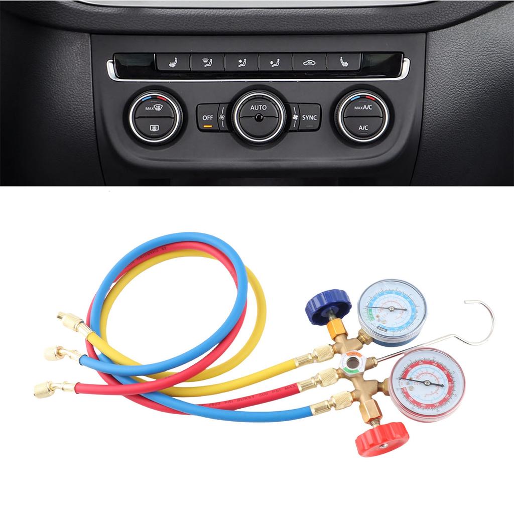 Refrigerant   Conditioning Tools Professional AC Diagnostic Manifold Gauge Set With Hose And Hook Kit For Car Commercial Domestic A / C Systems Bras