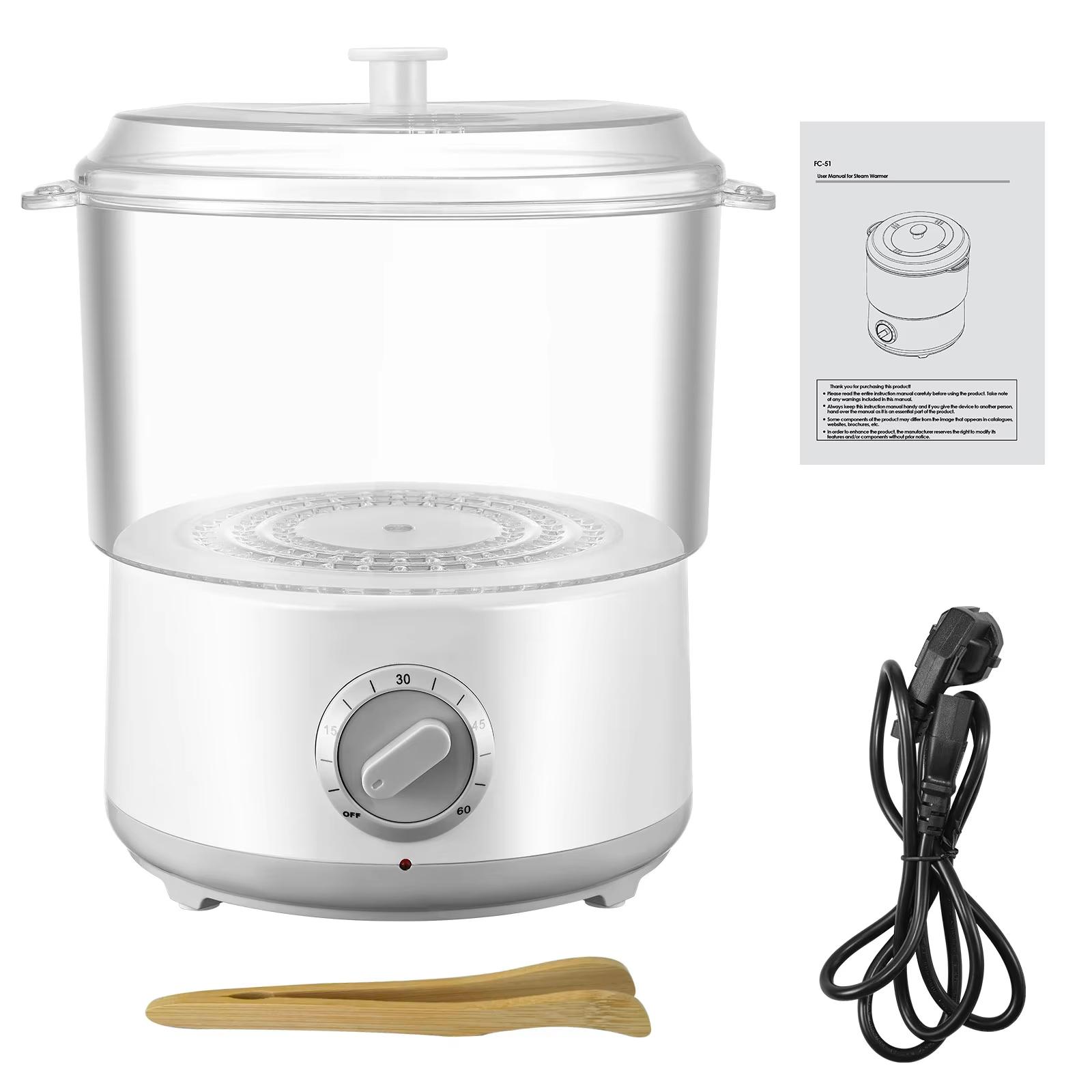 

Паровий стерилізатор для рушників Швидке нагрівання Підігрівач гарячих рушників Спа Нагрівач рушників для СПА Для обличчя 202°F за 10 хв Інструмент для зволоження шкіри Для догляду за обличчям, для гоління EU Plug білий