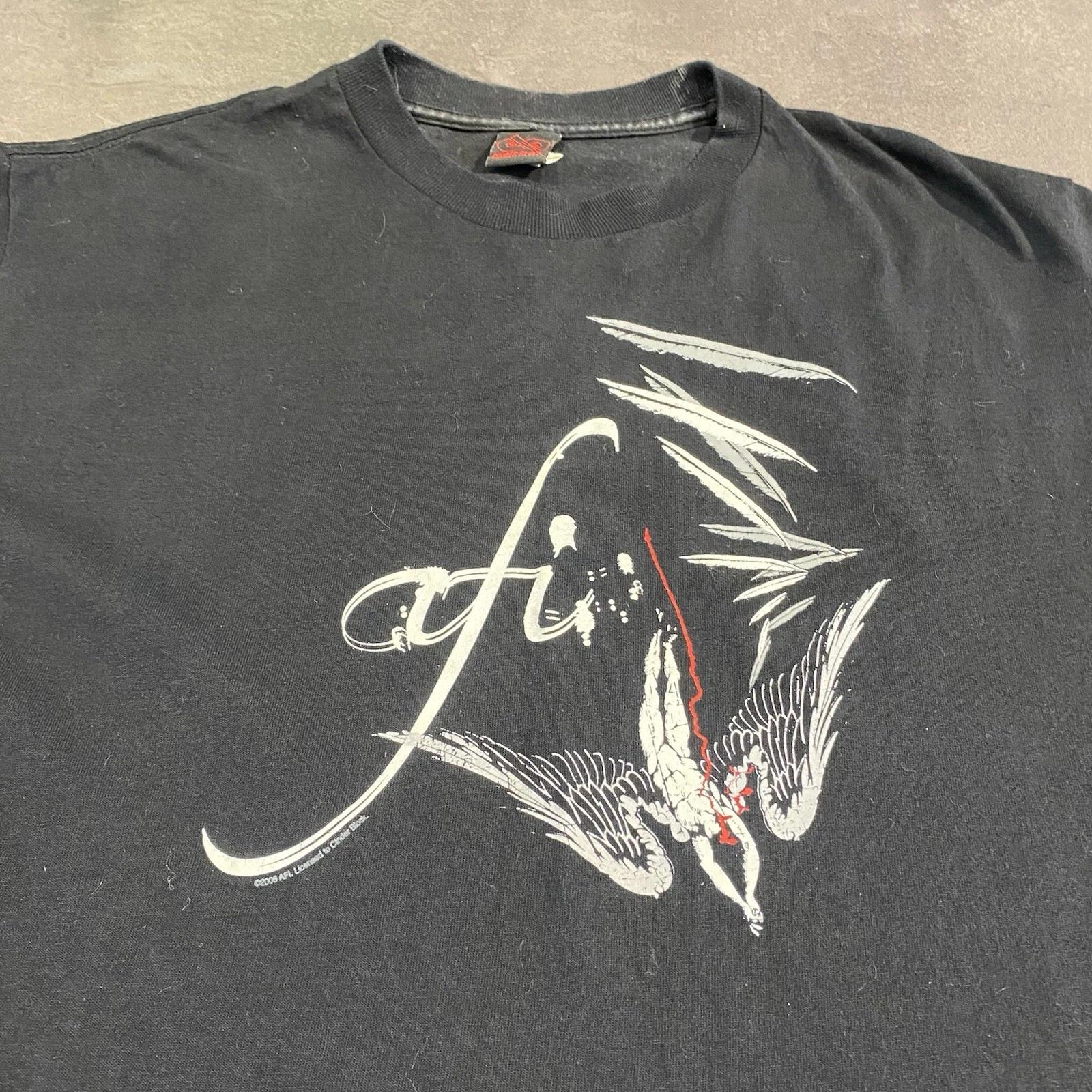 Vintage AFI 2000s Cinder Block Fallen Angel T-Shirt Rock Band Y2K 2XL