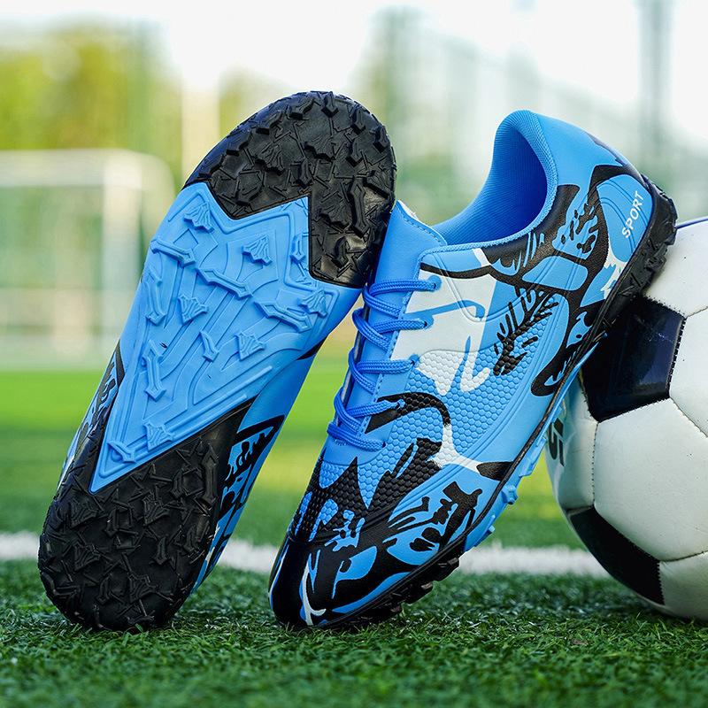 Youth Adult Men's and Large Size Football Shoes Lace-Up Men's TF Broken Nails Elementary School Student Competition AG Long Nails Older Children