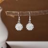 Ethnic Miao Silver Tassel Earrings - Retro Long Dangle Scenic Studs for Women