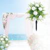 Artificial Rose Flower Memorial Bouquet with Ground Spikes Garden Decor Floral Picks Faux Flower for Outdoor Backyard Pathway