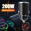 100W Car Charger Lighter PD Fast Charging USB Type C Car Phone Charger Adapter For IPhone 15 14 13 