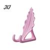 Portable Mobile Support Leaf Shaped Phone Stand, 3D Printed Holder with Double Desktop Hook Support, Creative Hands Free Video Cradle, Artistic Decor