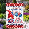 Happy Independence Day Garden Ag, Set Of Patriotic Ags 12x18 And 28 X 40 Double Sided, 4th Of July Gnomes Ag, Memorial EEN