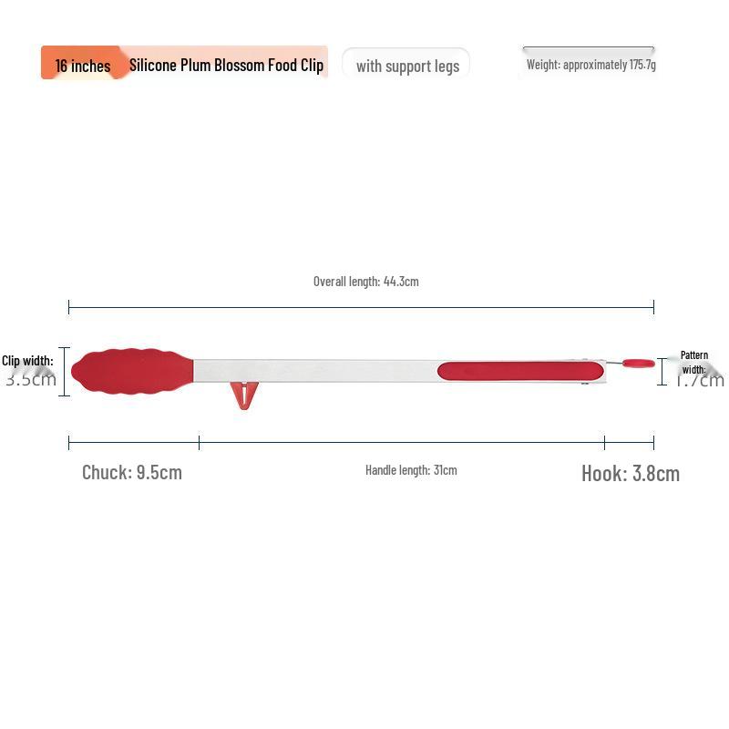Silicone Stainless Steel BBQ Food Tongs - High Temperature Resistant Kitchen Tool