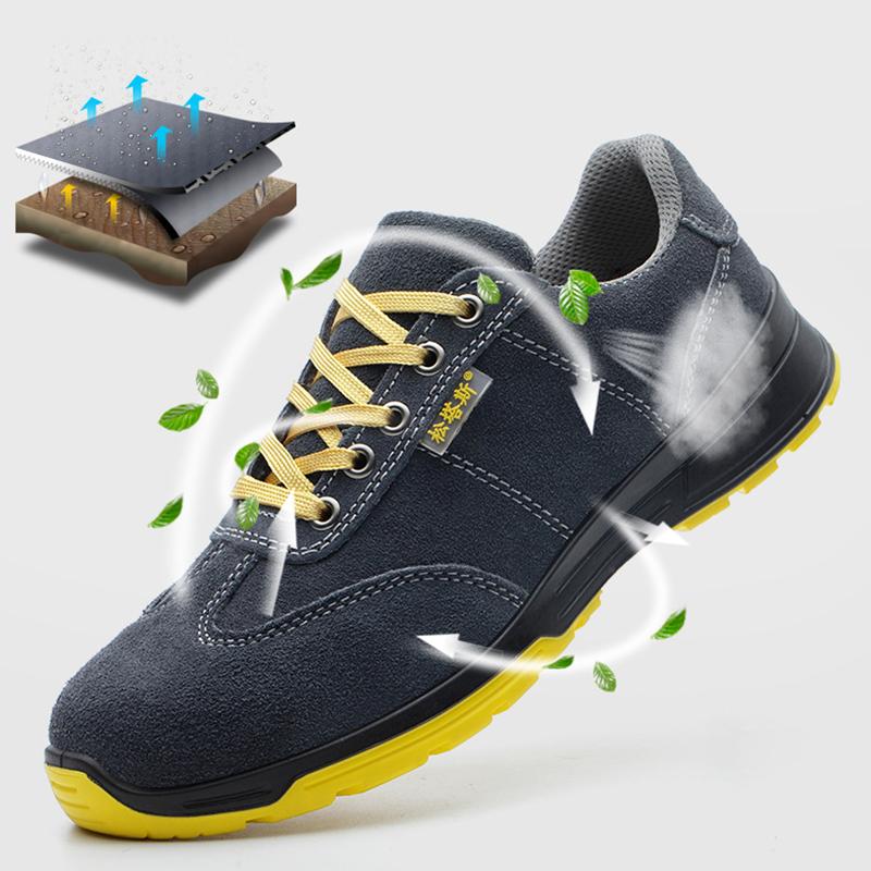 Lightweight Men's Safety Shoes Protective Work Boots For Men Anti-Smashing Safety Boot Breathable Men's Work Shoes Male Footwear