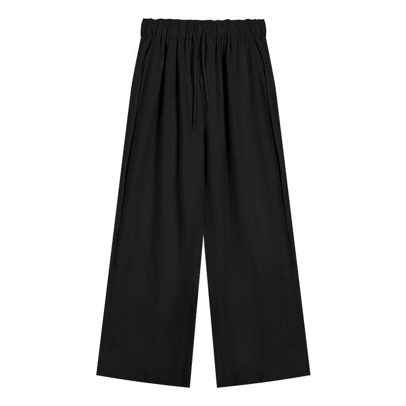 Pink Velvet Pants Warm Casual Pants Loose Pants Women's Clothing Fall High Waist Thick Straight-Leg Pants Mop Pants Pants