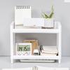 PP Desktop Double Layer Storage Rack Rectangular White Organizing Student Desk Office Cosmetics Stationery