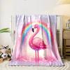 Pink Flamingo with Rainbow Magic print blanket soft and cozy perfect for the living room bed sofa or a nap,gift