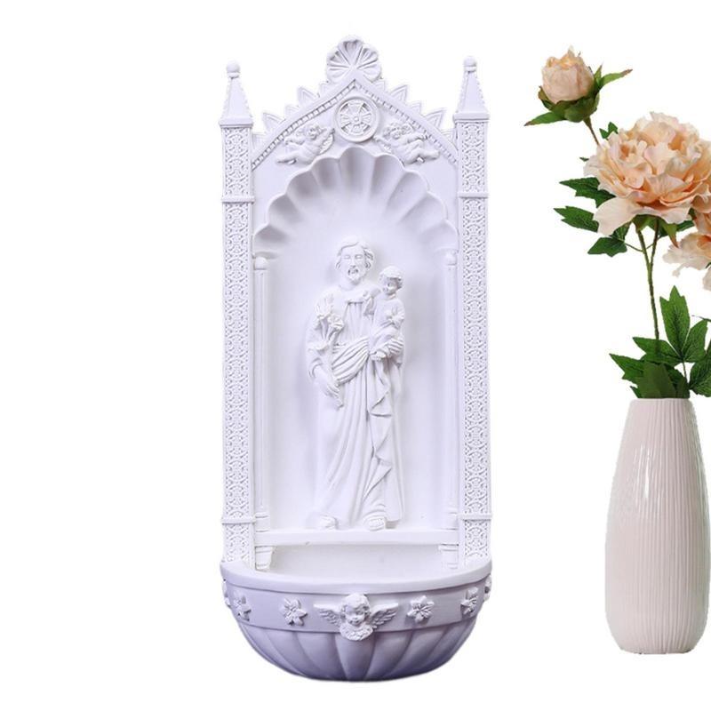 St Anthony Statue White Resin Religious Sculpture Saints Holy Statue Figurine For Book Shelve Study Room Home Decor Gifts
