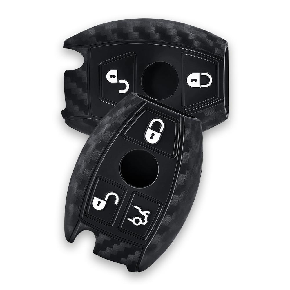 2/3 Buttons Carbon Silicone Car Key Case Auto Key Protector Cover For Mercedes Benz A180 A200 A260 w214 w211 A Classe