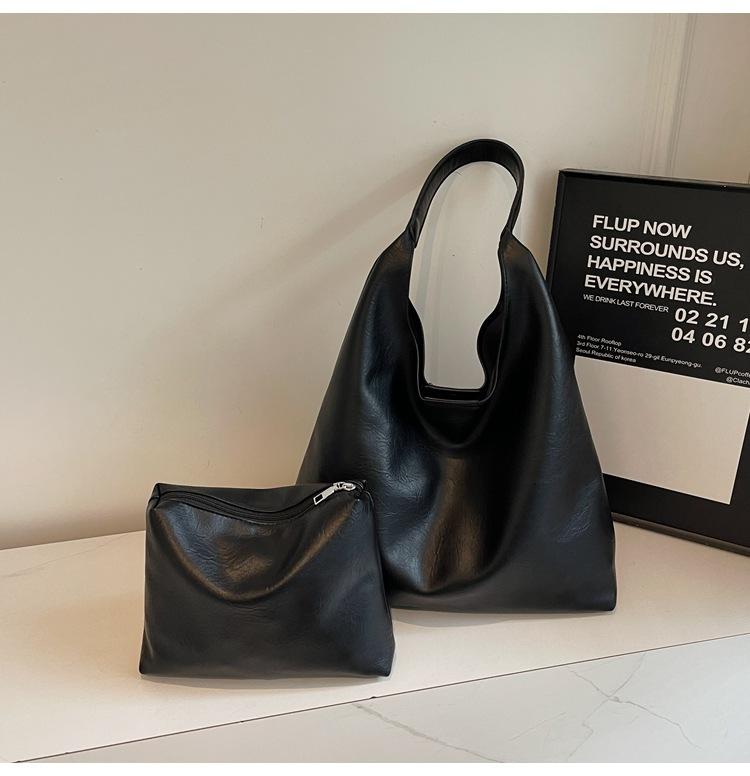 Shoulder Tote Bag 2025 New Retro College Style Large Capacity Bags