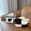 Nordic Ins Heart-pattern Knitted Tissue Bag Living Room Table Tissue Box Paper Storage Desktop Decorative Tissue Case Paper Box