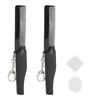 Folding Hair Brush Portable Men Folding Fine Tooth Beard Comb with Keychain Acrylic Small Mirror