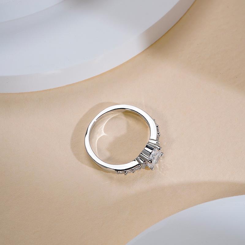 Bright Hand Jewelry Inlaid Ring Zircon Tail Ring Silver Jewelry Ring Female