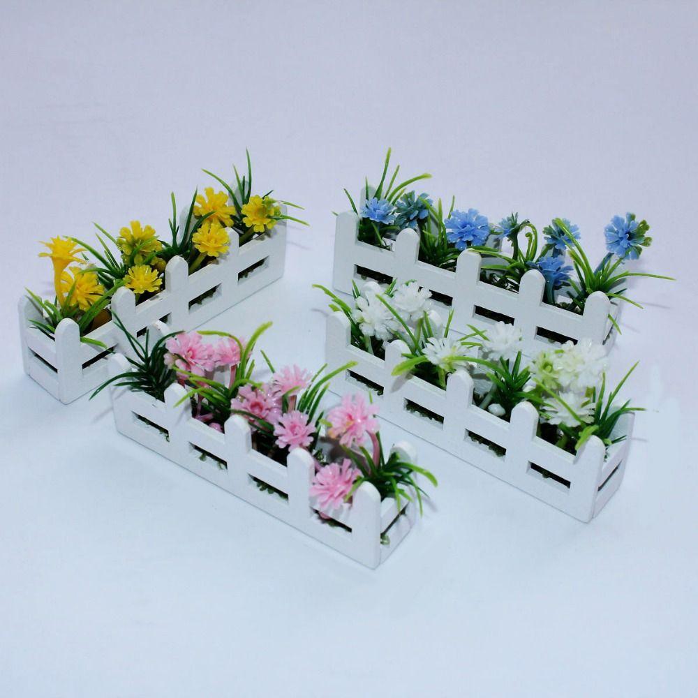 Decor Garden Miniature Potted Plants 1:12 Scale Doll Plants Fake Daisy  Kids Toys
