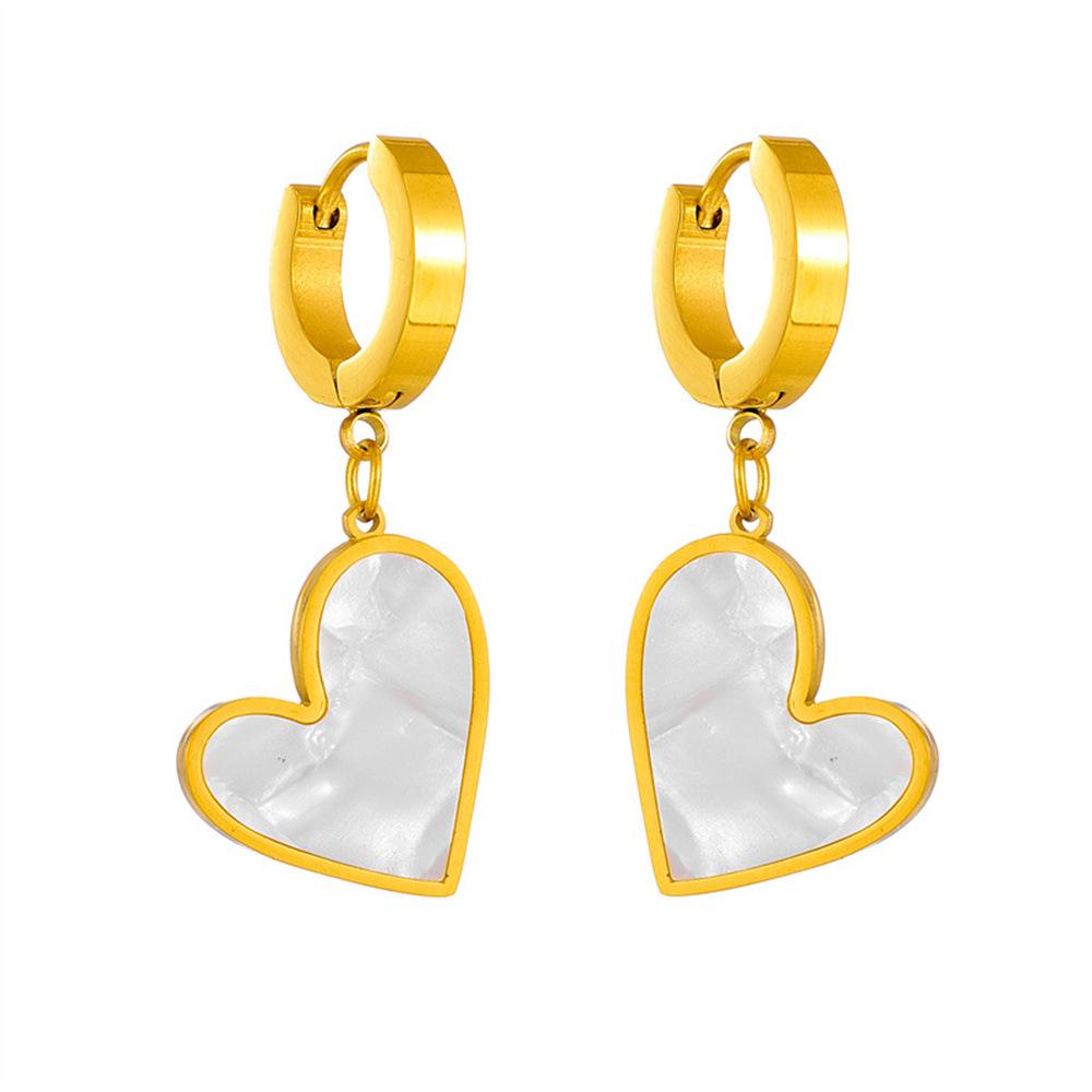 European Bestseller Stainless Steel Heart Necklace & Earring Set - Fashionable, Colorfast, Non-Fading Titanium Steel 