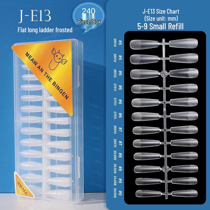 Dual-Use Seamless Transparent Frosted Nail Tips - Extendable Flat/Arc Design
