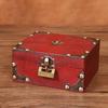 Box Jewelry Wooden With Lock Vintage Desktop Organizer For Home Decor Office