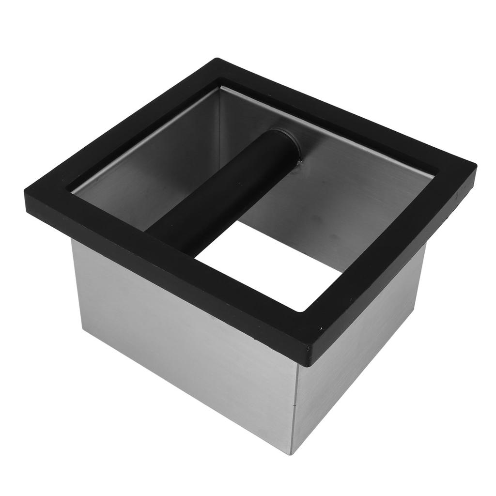 Coffee Knock Box Bottomless Stainless Steel Coffee Ground Knock Bin for Home Cafe Restaurant